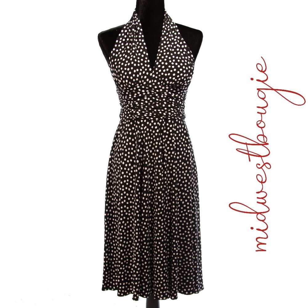 Anne Klein Black & White Polka Dot Dress